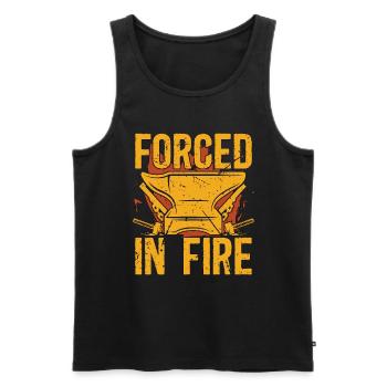 Forging Forced In Fire Farrier Anvils Blacksmiths - Men's Premium Organic Tank Top - black - Front - AI Model Male 178 light (178cm)