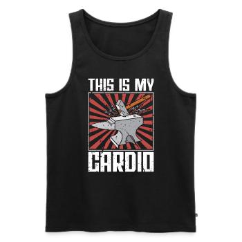Forging This Is My Cardio Metalworker Blacksmiths - Männer Premium Bio Tank Top - Schwarz - Vorne - Michal (187cm)