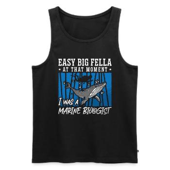 Marine Biology Easy Big Fella Loves Ocean Science - Männer Premium Bio Tank Top - Schwarz - Vorne - Michal (187cm)