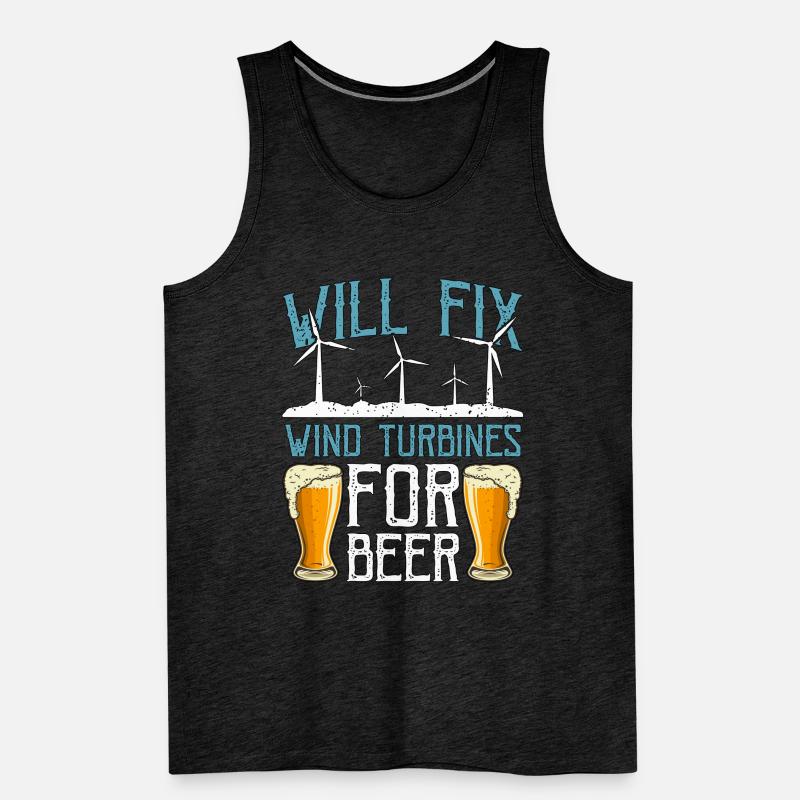 Wind Turbine Tech Will Fix Wind Turbines Windmill Männer Premium Bio Tank Top
