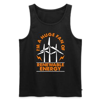 Wind Turbine Tech I'm A Huge Fan Renewable Energy - Männer Premium Bio Tank Top - Schwarz - Vorne - Michal (187cm)