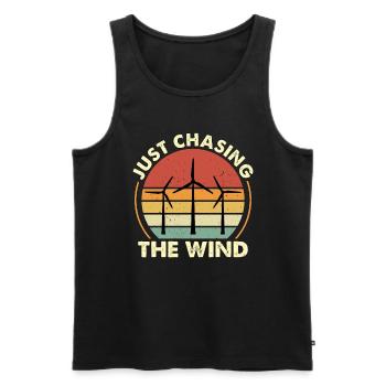Wind Turbine Tech Just Chasing The Wind Technician - Men's Premium Organic Tank Top - black - Front - AI Model Male 178 light (178cm)