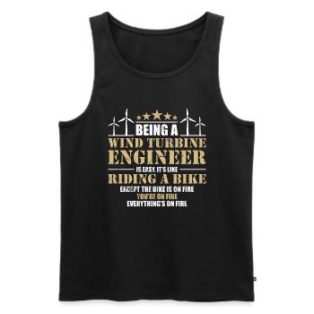 Wind Turbine Tech Être un technicien d’éolienne - Débardeur bio Premium Homme - noir - Devant - AI Model Male 178 light (178cm)