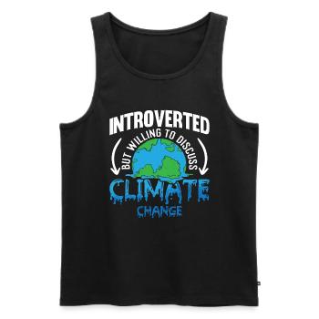 Climate Change Introverted But Willing Environment - Men's Premium Organic Tank Top - black - Front - AI Model Male 178 light (178cm)