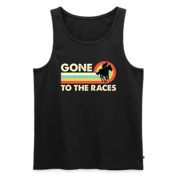 Horse Racing Gone To The Retro Loves Horse Riding - Männer Premium Bio Tank Top - Schwarz - Vorne - Michal (187cm)