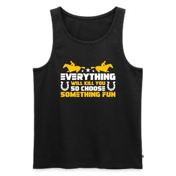 Course de chevaux Tout vous tuera Amoureux des chevaux - Débardeur bio Premium Homme - noir - Devant - Michal (187cm)