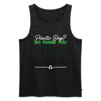 Recycling Plastic Bag No Thank You Reuse Recycler - Männer Premium Bio Tank Top - Schwarz - Vorne - AI Model Male 178 light (178cm)