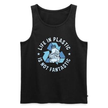 Recycling Life In Plastic Is Recycle Bin Recycler - Men's Premium Organic Tank Top - black - Front - AI Model Male 178 light (178cm)