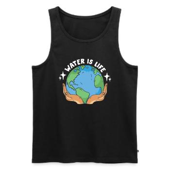 Global Warming Water Is Life Environment Activism - Männer Premium Bio Tank Top - Schwarz - Vorne - AI Model Male 178 light (178cm)