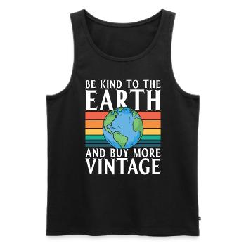 Recycling Be Kind To The Retro Go Green Recycler - Männer Premium Bio Tank Top - Schwarz - Vorne - AI Model Male 178 light (178cm)