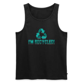 Recycling I'm Recycled Eco Friendly Reuse Recycler - Men's Premium Organic Tank Top - black - Front - AI Model Male 178 light (178cm)