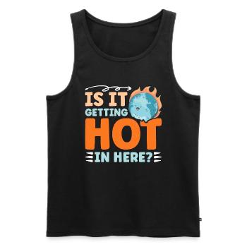 Global Warming Is It Getting Hot In Here Activism - Männer Premium Bio Tank Top - Schwarz - Vorne - AI Model Male 178 light (178cm)