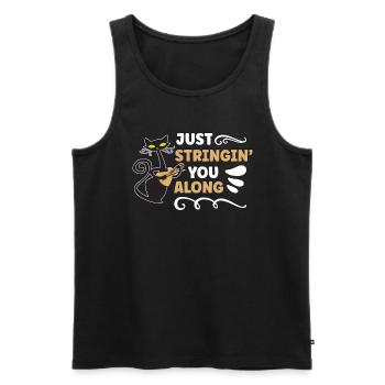 Violin Just Stringin' You Along Musical Violinist - Men's Premium Organic Tank Top - black - Front - AI Model Male 178 light (178cm)
