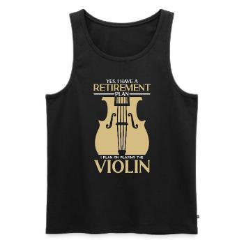 Violon Oui J’ai un instrument de régime de retraite - Débardeur bio Premium Homme - noir - Devant - Michal (187cm)
