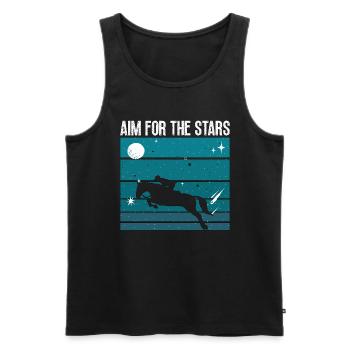 Saut d’obstacles Visez pour les étoiles Chevaux Saut d’obstacles - Débardeur bio Premium Homme - noir - Devant - Michal (187cm)