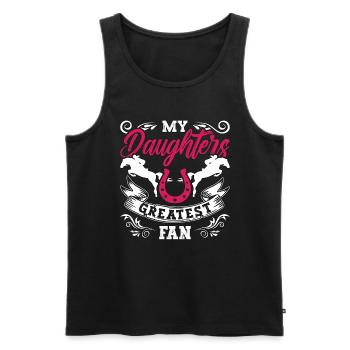 Saut d’obstacles Mes filles Le plus grand saut d’obstacles - Débardeur bio Premium Homme - noir - Devant - Michal (187cm)
