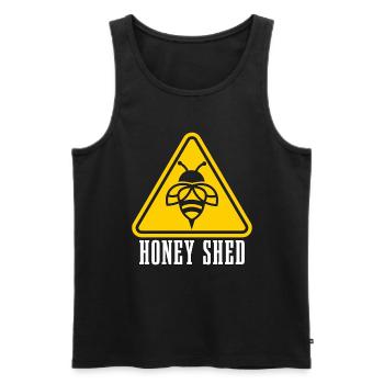 L’apiculture Honey Shed aime l’apiculteur Apiculteur - Débardeur bio Premium Homme - noir - Devant - AI Model Male 178 light (178cm)