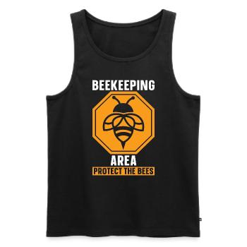 Beekeeping Are Protected The Honeybees Beekeeper - Men's Premium Organic Tank Top - black - Front - AI Model Male 178 light (178cm)