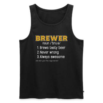 Beer Brewing Brewer Brews Tasty Beer Brewing Hops - Men's Premium Organic Tank Top - black - Front - AI Model Male 178 light (178cm)