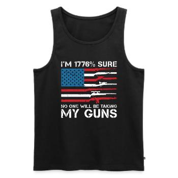 Armurier Je suis sûr à 1776% que personne ne réparera les armes à feu - Débardeur bio Premium Homme - noir - Devant - Michal (187cm)