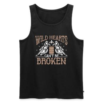 Barrel Racing Wild Hearts Can't Be Western Riding - Men's Premium Organic Tank Top - black - Front - Michal (187cm)