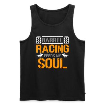 Barrel Racing Feeds My Soul Loves Horseback Riding - Männer Premium Bio Tank Top - Schwarz - Vorne - Michal (187cm)