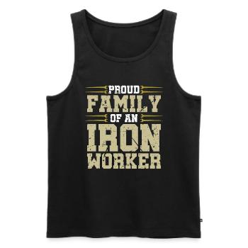 Ironworker Proud Family Of Iron Worker Arc Welding - Men's Premium Organic Tank Top - black - Front - AI Model Male 178 light (178cm)