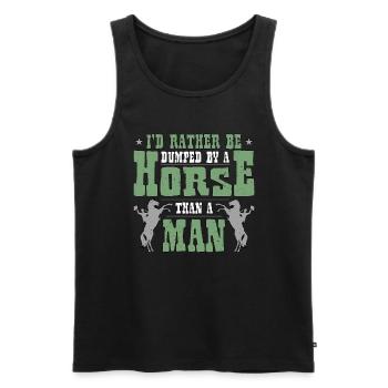 Bareback Riding I'd Rather Be Dumped By A Cowboy - Männer Premium Bio Tank Top - Schwarz - Vorne - AI Model Male 178 light (178cm)
