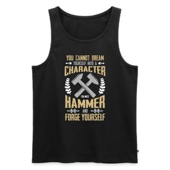 Forging You Cannot Dream Iron Worker Blacksmiths - Männer Premium Bio Tank Top - Schwarz - Vorne - Michal (187cm)