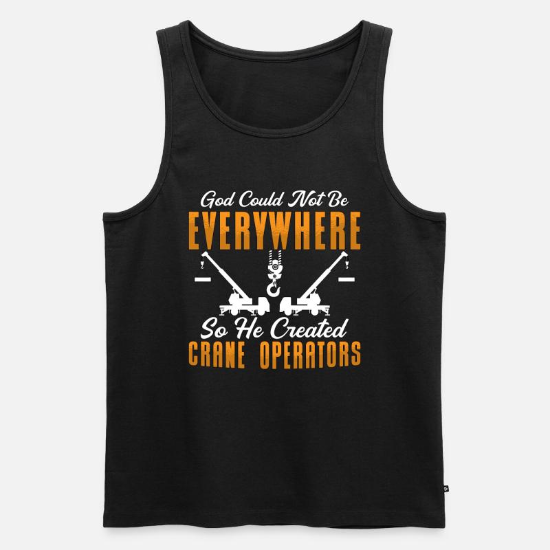Kranführer Kran Kranfahrer Bauarbeiter Geschenk - Männer Premium Bio Tank Top - Schwarz