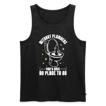Plombier sans plombiers Outil Tuyau Route Plombier - Débardeur bio Premium Homme - noir - Devant - Michal (187cm)