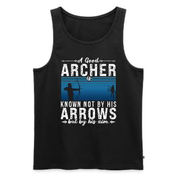 Archery A Good Archer Is Bowhunter Shooting Archer - Männer Premium Bio Tank Top - Schwarz - Vorne - Michal (187cm)