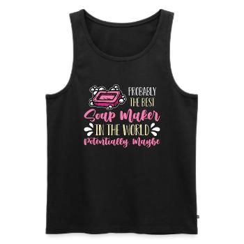 Soapmaking Probably The Best Soap Maker Handicraft - Men's Premium Organic Tank Top - black - Front - Michal (187cm)