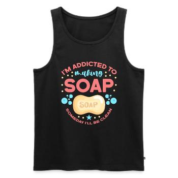 Soapmaking Addicted To Making Soap Saponifications - Men's Premium Organic Tank Top - black - Front - Michal (187cm)