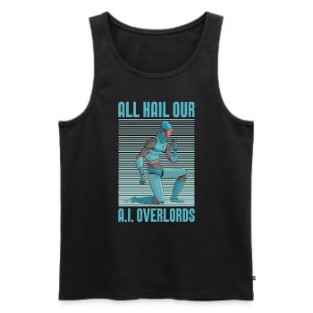 Artificial Intelligence All Hail Our A.I Engineer - Männer Premium Bio Tank Top - Schwarz - Vorne - AI Model Male 178 light (178cm)