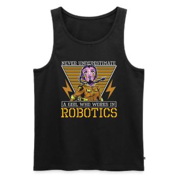 Robotics Never Underestimate A Girl Loves Computer - Männer Premium Bio Tank Top - Schwarz - Vorne - Michal (187cm)