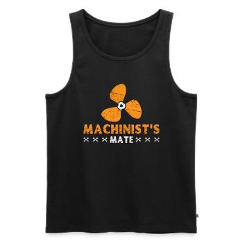 Machiniste’s Mate Mécanicien d’usinage Opérateur de tour - Débardeur bio Premium Homme - noir - Devant - Michal (187cm)