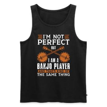 Banjo Je ne suis pas parfait Mais Musique Folklorique Joueur de Banjo - Débardeur bio Premium Homme - noir - Devant - Michal (187cm)