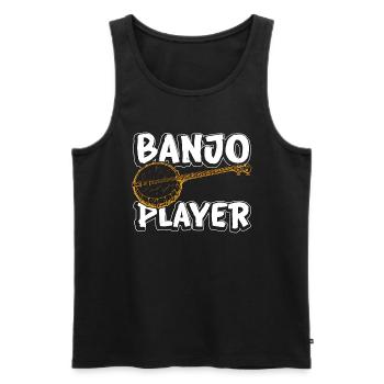Banjo Instrument de musique Aime la musique folklorique - Débardeur bio Premium Homme - noir - Devant - AI Model Male 178 light (178cm)