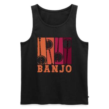 L’instrument de musique acoustique Banjo aime la musique folklorique - Débardeur bio Premium Homme - noir - Devant - Michal (187cm)
