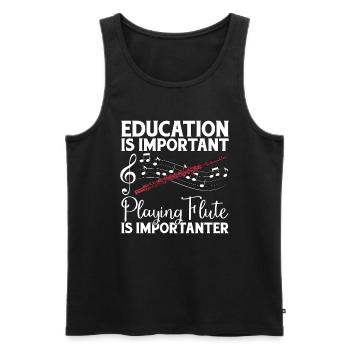 Flutes Education Is Important Instrument Flutist - Männer Premium Bio Tank Top - Schwarz - Vorne - AI Model Male 178 light (178cm)