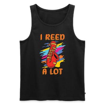 Saxophone I Reed A Lot Retro Classical Music Lover - Männer Premium Bio Tank Top - Schwarz - Vorne - Michal (187cm)