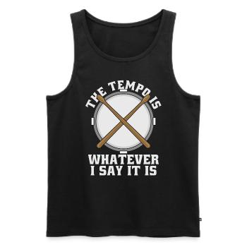 Snare Drum The Tempo Is Whatever Drum Line Drummer - Men's Premium Organic Tank Top - black - Front - AI Model Male 178 light (178cm)
