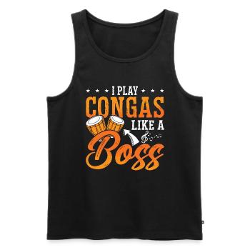 Conga I Play Congas Like A Boss Percussion Drummer - Männer Premium Bio Tank Top - Schwarz - Vorne - Michal (187cm)