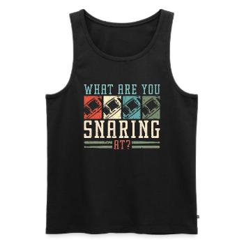 Snare Drum What Are You Snaring Retro Instrument - Männer Premium Bio Tank Top - Schwarz - Vorne - AI Model Male 178 light (178cm)