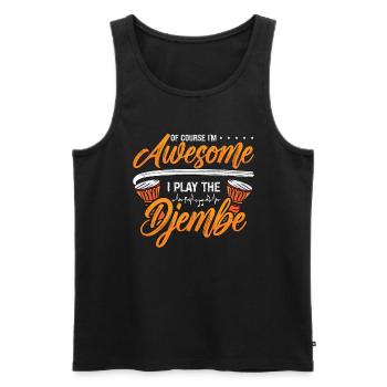 Djembe Of Course I'm Awesome Drums Djembe Player - Men's Premium Organic Tank Top - black - Front - AI Model Male 178 light (178cm)