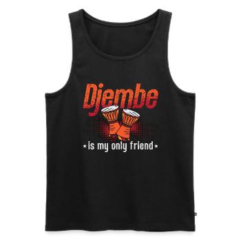 Djembe Is My Only Friend Percussion Djembe Player - Men's Premium Organic Tank Top - black - Front - AI Model Male 178 light (178cm)