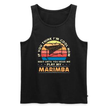 Marimba Si tu penses que je suis cool Rétro Music Lover - Débardeur bio Premium Homme - noir - Devant - Michal (187cm)