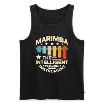 Marimba L’instrument rétro des personnes intelligentes - Débardeur bio Premium Homme - noir - Devant - AI Model Male 178 light (178cm)