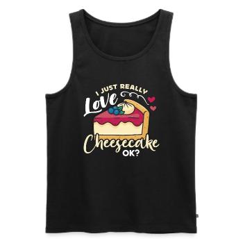 Cheesecake I Just Really Love Sweet Food Desserts - Männer Premium Bio Tank Top - Schwarz - Vorne - Michal (187cm)